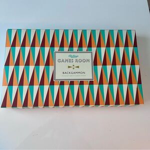 NEW Ridley's Games Room Backgammon board game set geometric orange blue brown